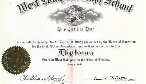 1950s Fake High School Diploma Printed With The Designs You See Here