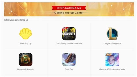 garena my top up