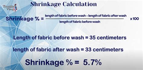 Garment Shrinkage Formula