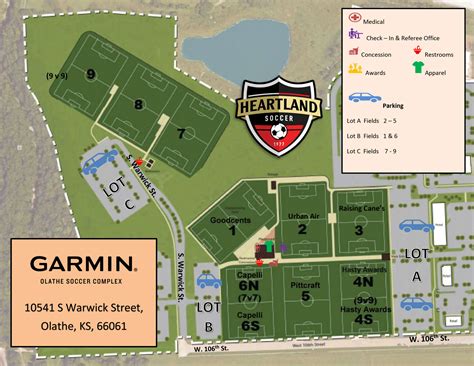 Garmin Olathe Soccer Complex Map