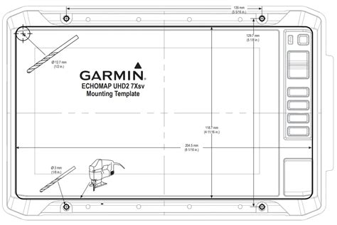 Garmin Transducer Mounting Template