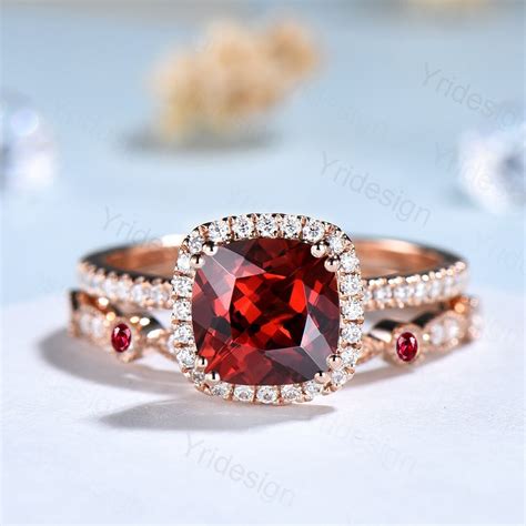 10+ Garnet Wedding Ring Set