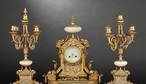 Garniture Cheminee Bronze De Cheminée En Doré De Style Louis XVI