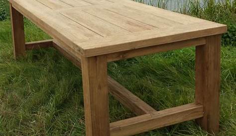 AS-S Echt Teak Holztisch 120x70cm Gartenmöbel Gartentisch Garten Tisch