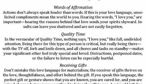 Gary Chapman Website 5 Love Languages Quiz Pdf The How To Receive