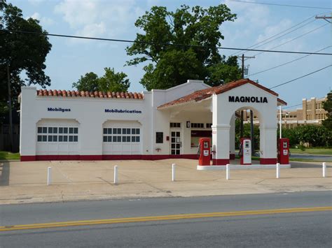 Historical Mobil Oil Gas Station at Little Rock Arkansas Central High