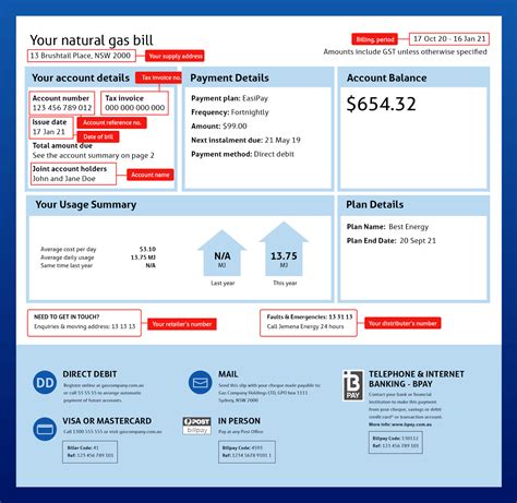 gas and electricity bill