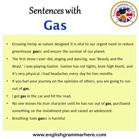 Gas In A Sentence Example