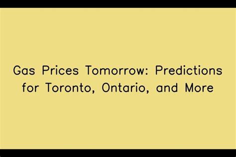 gas price predictions ontario