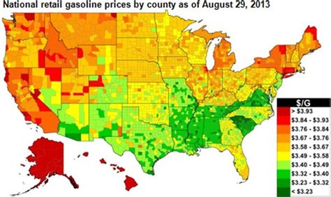 gas prices by state chart