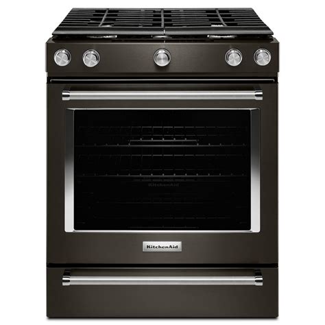 gas range black stainless