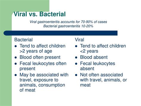 gastroenteritis viral vs bacteriana
