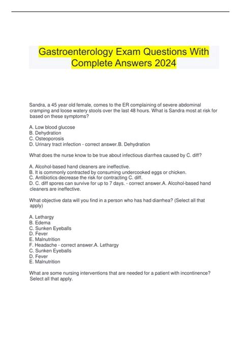 Gastroenterology Questions And Answers Pdf