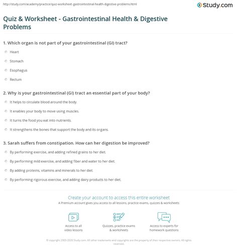 Gastrointestinal Problems Quiz