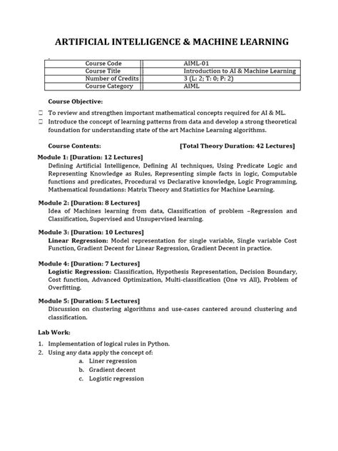 gate syllabus for artificial intelligence and machine learning pdf