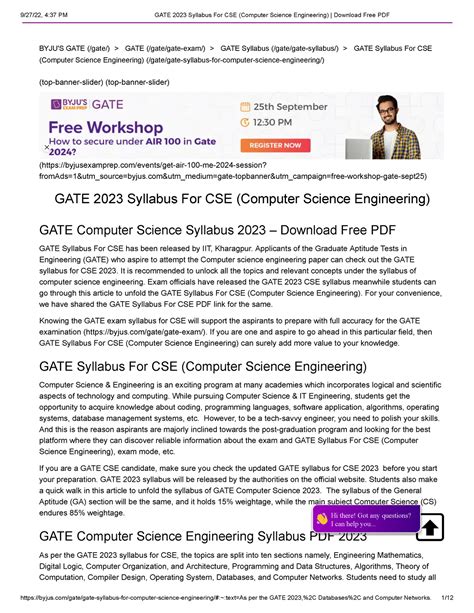 gate syllabus for computer engineering