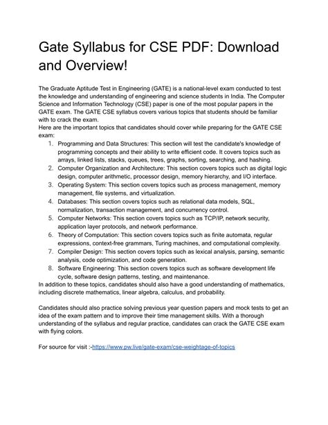gate syllabus for cse aiml pdf download