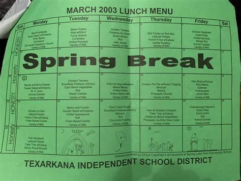 Gates School Lunch Menu