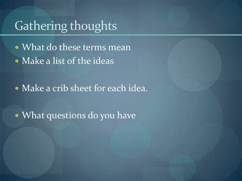 gathering of thoughts