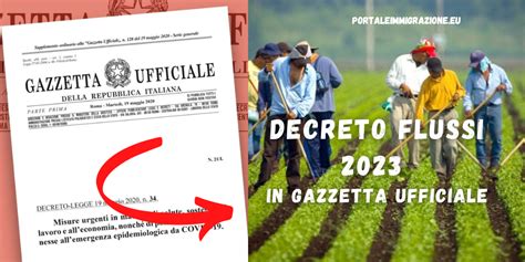 gazzetta ufficiale decreto flussi 2023