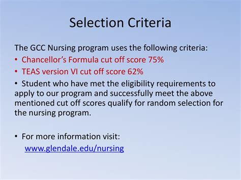 gcc nursing program prerequisites