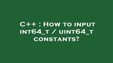 Understanding GCC uint64_t Constant for Efficient Programming ...
