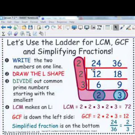 gcf and lcm using ladder method