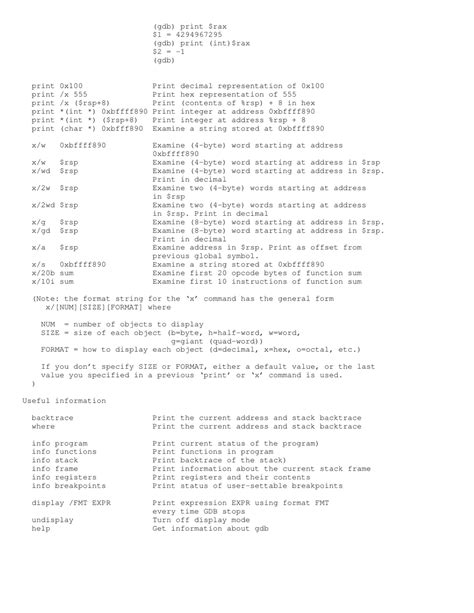 gdb commands pdf