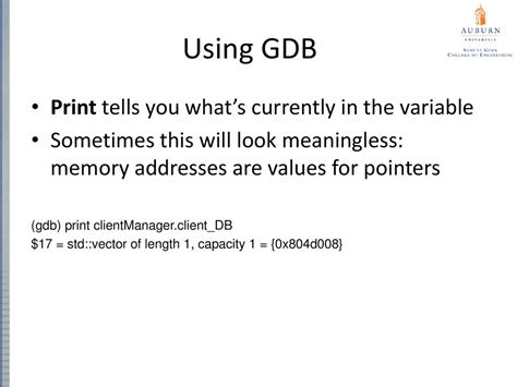 gdb print value of variable