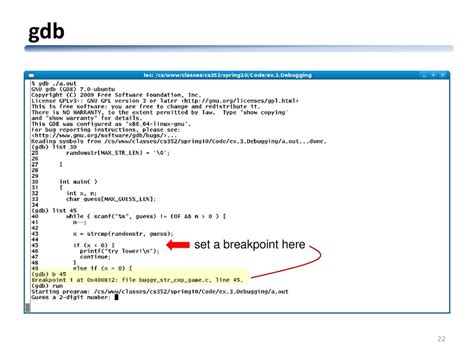 Gdb Set Breakpoint Example