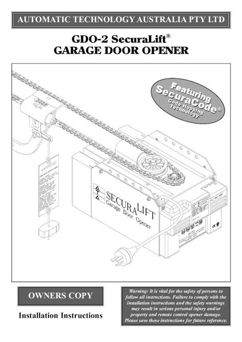 gdo 2 securalift garage door opener