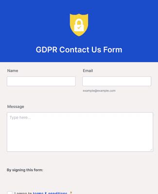 gdpr contact us form template