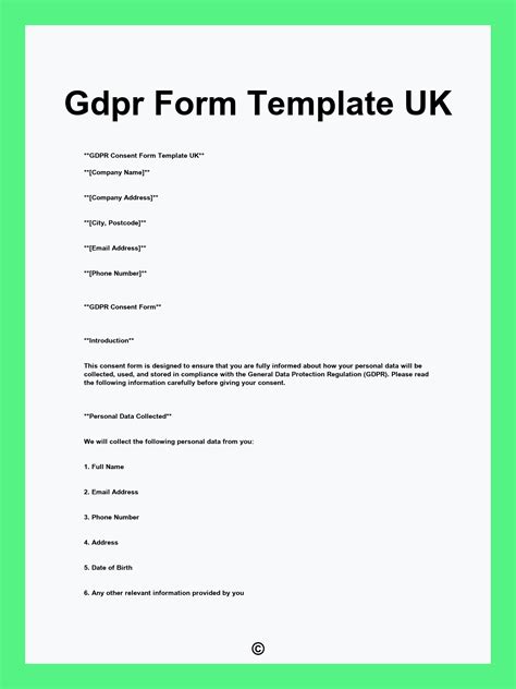 gdpr data disclosure form template