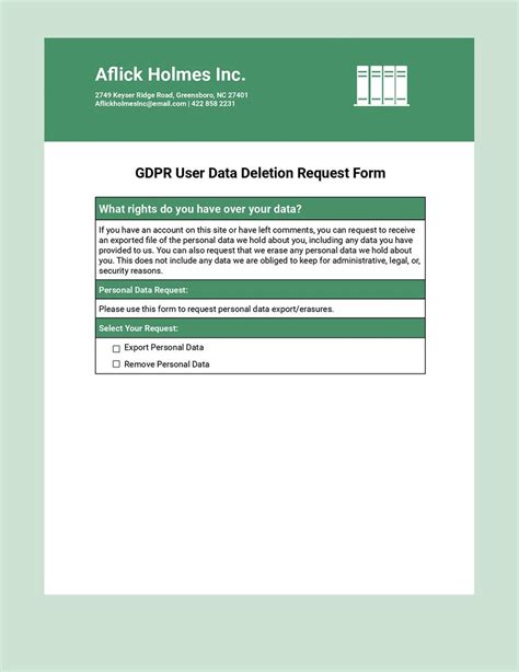 Gdpr Deletion Request Template