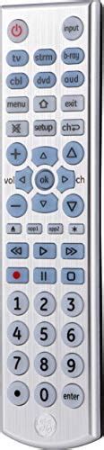 Ge 6-Device Universal Remote Control Backlit Silver 33712 Code List