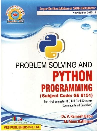 ge8151 problem solving and python programming book pdf
