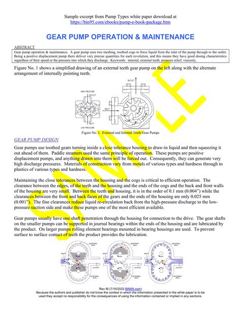 Gear Pump Tolerances