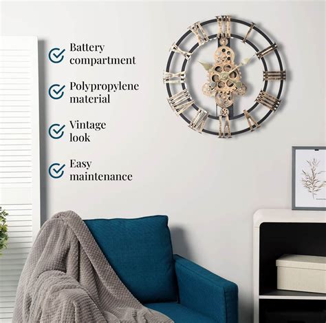 Gear Wall Clock Gold