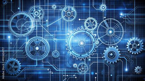 Image of gears, circuits, and nodes, symbolizing the underlying technology supporting the metaverse.