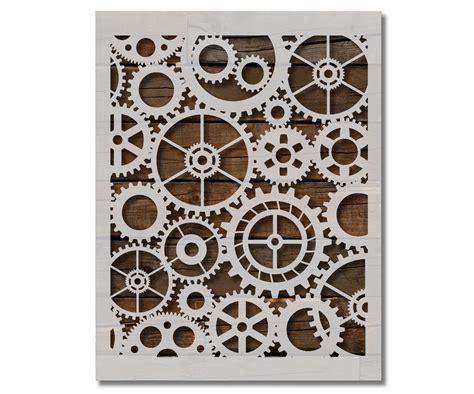 Gears Cogs Stencil