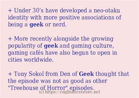 Geek Sentence Examples