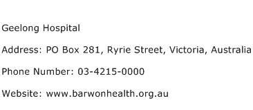 geelong hospital contact number