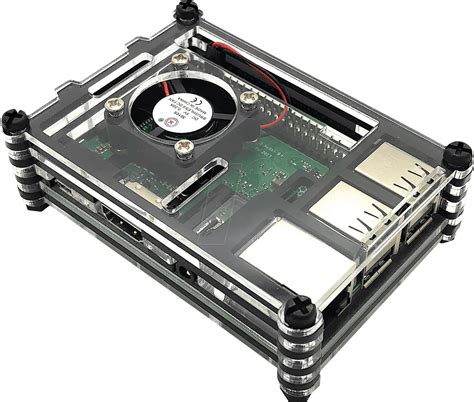 GeeekPi Acryl Gehäuse für Raspberry Pi 4 Model B & Raspberry Pi 3 Model B +, Raspberry Pi Hülle