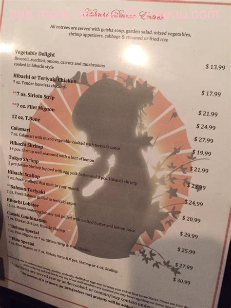 geisha japanese steakhouse menu