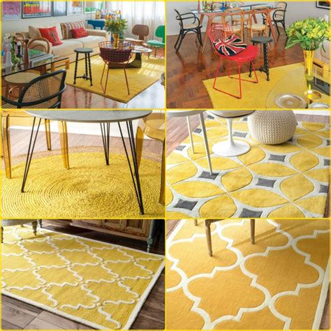 Gelber Teppich für eine frische und strahlende Zimmergestaltung Grey