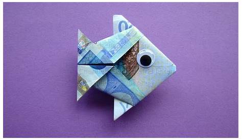 Fisch aus einem Geldschein gefaltet | Geldscheine, Geld falten fisch