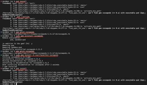 gem install cocoapods error