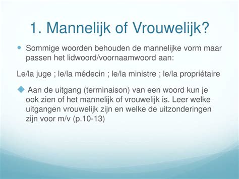 gemeente vrouwelijk of mannelijk