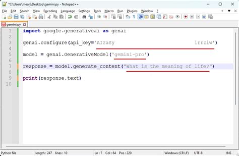 gemini api python code