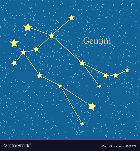 gemini constellation with stars labeled